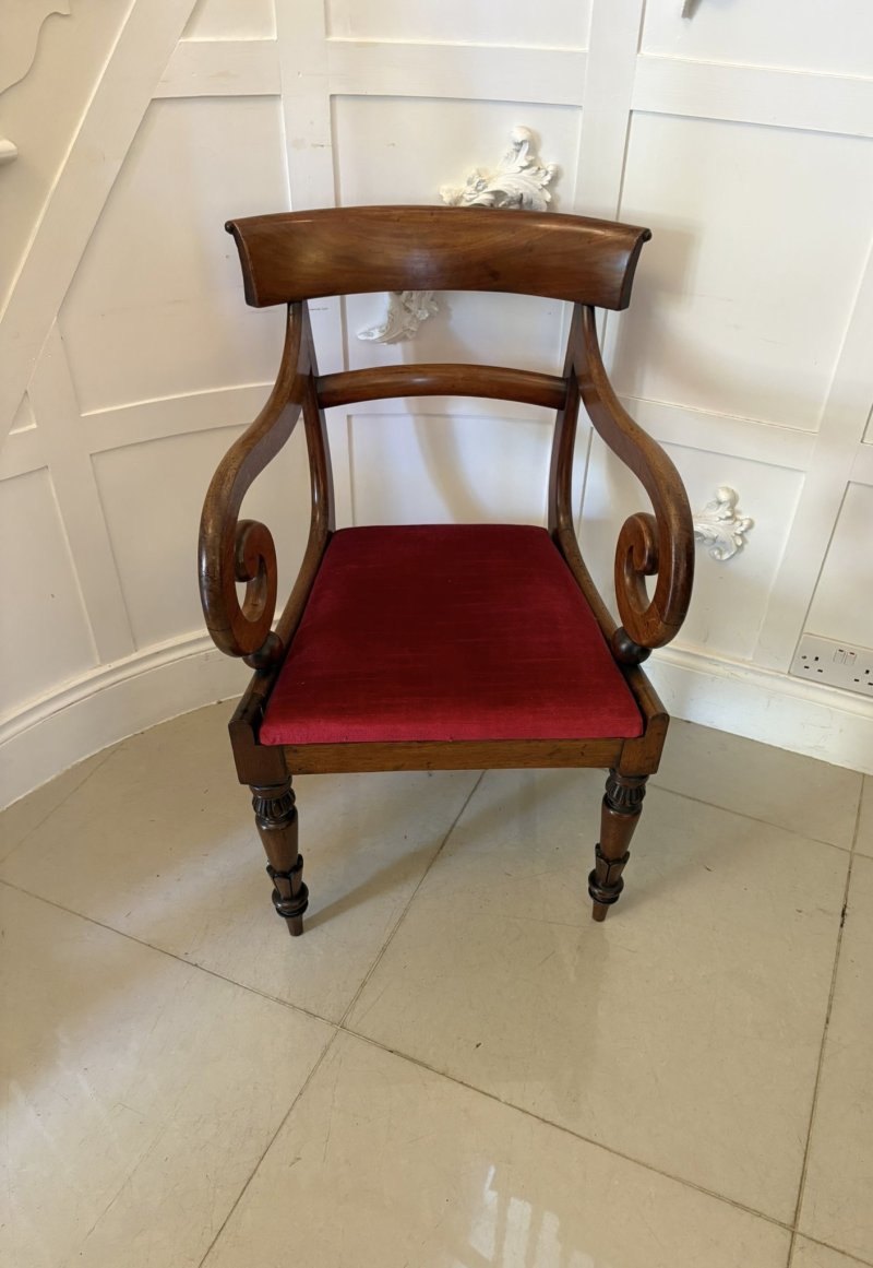 Antique Willian IV Quality Mahogany Desk Chair